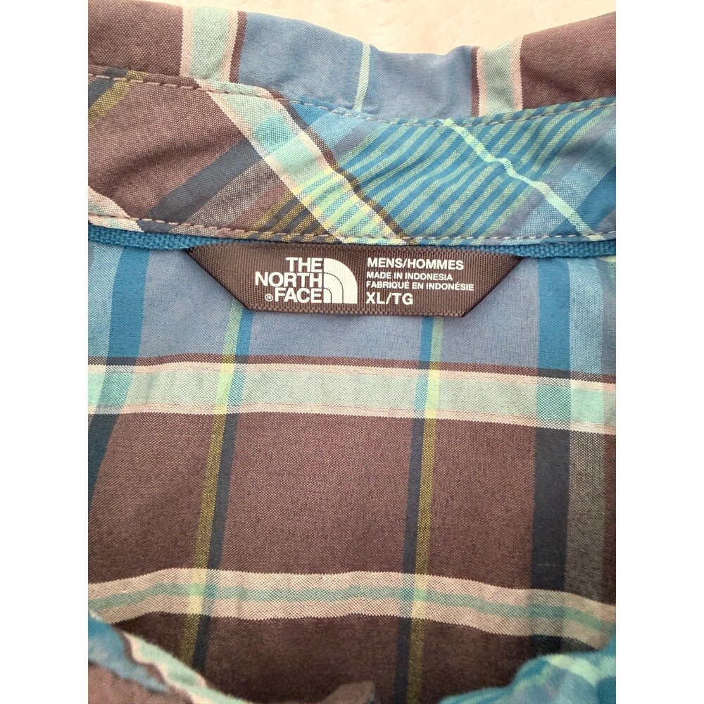 The North Face Men's Plaid Short Sleeve Shirt Blue Size XL Regular Fit Hiking - Picture 4 of 8